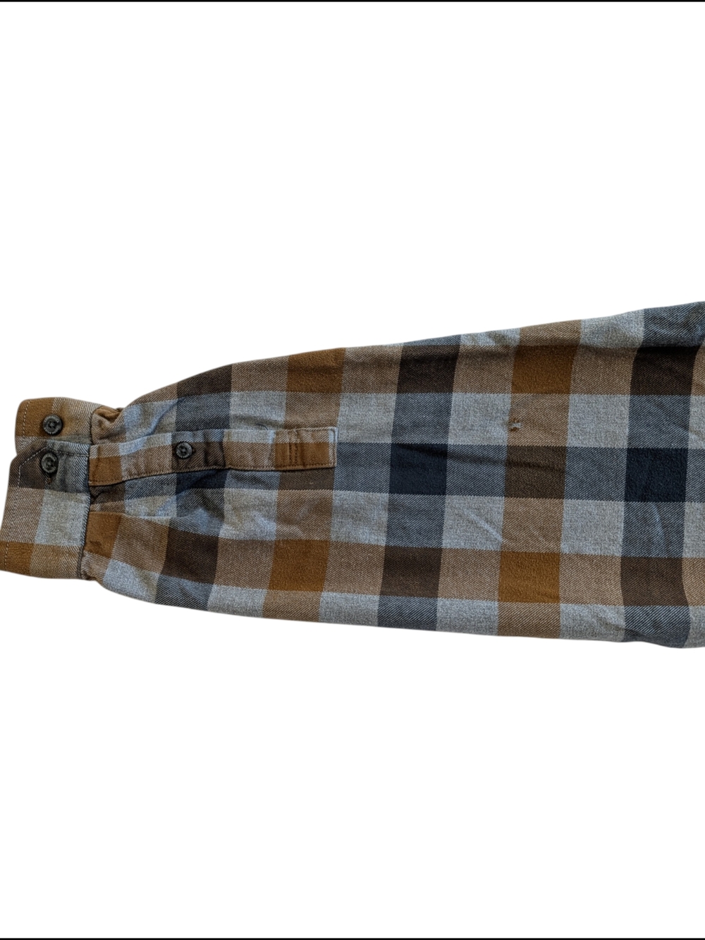 Men's Eddie Bauer Plaid Button-Down Shirt in Brown & Gray - Lightweight Casual - Picture 4 of 6